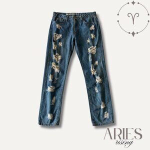 Machine Nouvelle Mode Distressed Denim Size 29 USA, 43 Italy
